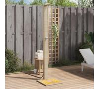 HOMTAKIE Douche de Jardin, Meuble de Jardin avec Poignée Rotative, Douche de Piscine Patio Arrière-Cour, Résine Tressée Bois Acacia (Beige)