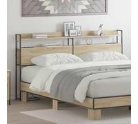 HOMTAKIE LED Tête de lit de Rangement Chêne Sonoma 180 cm Bois d'ingénierie