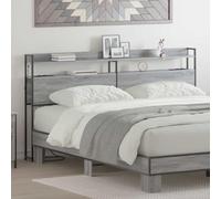 HOMTAKIE LED Tête de lit de Rangement Sonoma Gris 200 cm Bois d'ingénierie