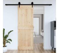 HOMTAKIE Porte NARVIK 80x210 cm bois massif de pin Naturel Normal 21 KG
