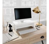 HOMTAKIE Support de moniteur Blanc brillant 42x24x13cm Bois d'ingénierie