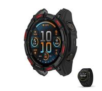 HOMTERN [1 pièce] Coque conçue pour Garmin Enduro 3, coque en TPU souple, légère, résistante aux chutes, aux rayures et à l'écran, coque de protection intégrale, 1 noir et rouge