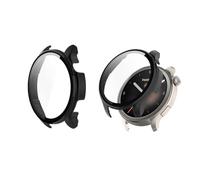 HOMTERN Coque conçue pour Amazfit Balance, coque rigide en polycarbonate avec film de protection d'écran en verre trempé, coque intégrale antichoc et anti-rayures pour écran, noir