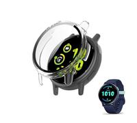 HOMTERN Coque conçue pour Garmin Vivoactive 5, coque rigide transparente en polycarbonate avec film de protection d'écran en verre trempé, coque intégrale antichoc et anti-rayures