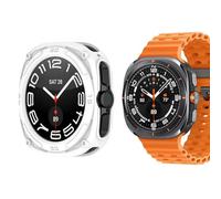 HOMTERN Coque pour Samsung Watch Ultra 47 mm, coque de protection en silicone souple, résistante aux chocs et aux rayures, accessoires pour montre intelligente, blanc