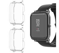 HOMTERN Lot de 2 Coques compatibles avec Amazfit GTS 2 Mini Bip U/Bip U Pro, Bip S/Bip S Lite et Bip/Bip Lite - Coque intégrale en TPU Souple et résistante aux Chocs et aux Rayures