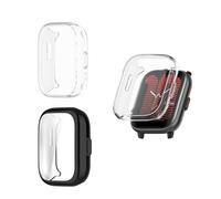 HOMTERN [Lot de 2] coques conçues pour Amazfit Active, coque de protection en TPU souple, légère, anti-chute, anti-rayures, écran flexible, entièrement couverte, noir et transparent