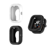 HOMTERN Lot de 2 coques conçues pour Redmi Watch 4 uniquement, coque de protection souple en silicone léger, anti-chute, anti-rayures, noir et blanc