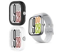 HOMTERN Lot de 2 coques pour Redmi Watch 5, coque en silicone souple, résistante aux chocs et aux rayures, accessoires pour montre intelligente, blanc et noir