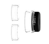HOMTERN Lot de 3 coques compatibles avec Fitbit Inspire 3 et Inspire 2, coque de protection légère en TPU souple, résistante aux chutes, aux rayures et aux rayures, coque intégrale transparente