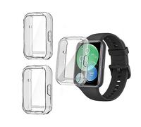 HOMTERN Lot de 3 coques compatibles avec Huawei Watch Fit 2, coque légère en TPU souple résistant aux chutes et aux rayures pour écran flexible - Transparent