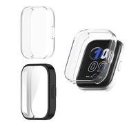 HOMTERN [Lot de 3] coques conçues pour Amazfit Bip 5 Unity, coque en TPU souple et légère, anti-chute, anti-rayures, écran flexible, entièrement couverte, 1 noire et 2 transparentes