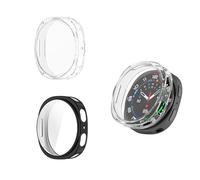 HOMTERN [Lot de 3] coques conçues pour Samsung Galaxy Watch 8 de 40 mm/44 mm, coque en TPU souple et légère, anti-chutes, anti-rayures, flexible, couverture complète, 1 noire et 2 transparentes (40 mm