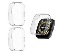 HOMTERN Lot de 3 Coques de Protection en TPU Souple et léger, Anti-Chute, Anti-Rayures, écran Flexible, Coque de Protection entièrement Couverte, Transparent