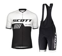 HOMTOL Combinaisons de Cyclisme Hommes Ensemble Maillot Cycliste à Manches Courtes Maillot Cycliste Respirant + Ensemble Short Cycliste avec Coussinets de Selle