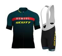 HOMTOL Combinaisons de Cyclisme Hommes Ensemble Maillot Cycliste à Manches Courtes Maillot Cycliste Respirant + Ensemble Short (FR/ES, Alpha/Lettres, 4TG, Taille Normale, Taille Normale, Vert)
