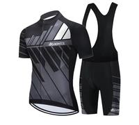HOMTOL Ensemble maillot cycliste manches courtes Ensemble maillot cycliste + cuissard avec cuissard manches courtes pour VTT route
