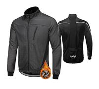 HOMTOL Veste de vélo pour hommes Doublure polaire imperméable hiver Thermique Veste de vélo coupe-vent imperméable à la pluie Veste épaisse Veste polaire pour le cyclisme Course à pied Randonnée