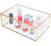 Homtone Boîte À Bijoux Transparent Bijoux Décoratifs Souvenir Affichage Organisateur Clair Rectangle Boîte Anneaux Bracelet Or Organisateur pour Mariage Fête D'anniversaire Décor (très grand)