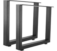 Homtone Lot de 2 Pieds de Table Métal, Pied de Table Industriel en Fer pour Table a Manger, Table Basse, Table Haute, Plan de Travail, Noir (Carde Carré H 40CM)