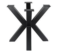 Homtone Lot de 2 Pieds de Table Métal, Pied de Table Industriel en Fer pour Table a Manger, Table Basse, Table Haute, Plan de Travail, Noir (40cm Tall-Cross Type)