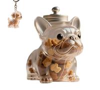 Homtrator Bonbonnière Chihuahua, Bonbonnière Bouledogue Français, Pots À Biscuits Transparents Pour Chien, Jolie Boîte Hermétique Avec Couvercle, Contenant En Forme D'animal Pour Biscuits, Dosettes