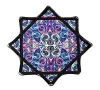 Homtrator Tissu Rotatif Flowstar for Débutants, 62cm, Tissu Rotatif Flow Star, Facile à Tourner, Imprimé sur Les Côtés, Jouet De Jonglage Rotatif du Bout des Doigts, Durable, Amusant Et Stimulant