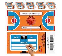 hOmty 25pcs Invitations Anniversaire Bébé Basketball Cartes Invitation Anniversaire Enfant Cartes Fête Anniversaire à Thème