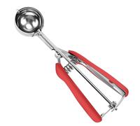 HOMURE H Pelle à biscuits de taille moyenne, pelle à pâte à biscuits, 2 cuillères à soupe, poignée rouge, à ressort, acier inoxydable 18/8, prise en main confortable, pour cookies, cupcakes, muffins,