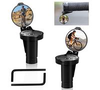 HOMURY 2 Pièces Rétroviseur Vélo Pliable Rétroviseur Guidon Vélo HD Champ de Vision 360° Pivotant et Réglable Miroir Convexe pour Vélo E-Bike Vélo de Route VTT 16-22mm Noir avec Vis et Clé Allen