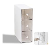 HOMURY Boîte à Thé Avec 3 Tiroirs : Organiseur de Cuisine Pour Coiffeuse, Sachets de Thé, Dosettes de Café, Sucre (Transparent, 23 x 17 x 8 cm)