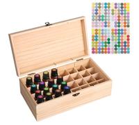 HOMURY Boîte de rangement en bois pour huiles essentielles - 32 emplacements - Multifonction pour huiles essentielles d'aromathérapie - Portable