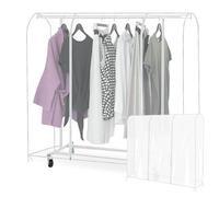 HOMURY Housse anti-poussière transparente pour cintre Housse de porte-vêtements imperméable avec fermetures éclair, anti-mites, pour tringle à vêtements, 180 x 50 x 150 cm
