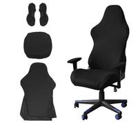 HOMURY Housse De Chaise Gaming: 1 Pièce Extensible Élastique Housse De Protection pour Chaise Gaming, Ergonomique Housse pour Chaise De Bureau pour Confort Et Protection, pour Bureau Et Maison (Noir)