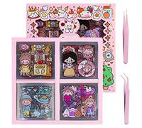 HOMURY Kawaii Lot de 100 feuilles d'autocollants de dessin animé pour fille - En PET transparent - Pour journal indésirable, bricolage, artisanat, album photo