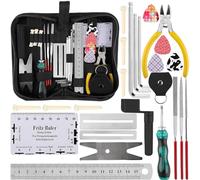 HOMURY Kit d'outils de réparation de guitare 26 pièces Kit d'entretien complet avec clé hexagonale, organisateur de cordes, kit d'outils de guitare pour guitare, basse, ukulélé