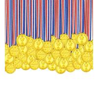 HOMURY Lot de 100 médailles d'or pour Enfants, Médailles d'or gagnantes, Médailles gagnantes - Médailles d'or gagnantes - Médailles de gagnants pour Les Enfants (Motif Trophée)