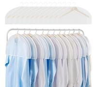 HOMURY Lot de 12 housses à vêtements blanches : housse transparente contre la poussière, housse d'épaule, sac à vêtements pour costumes, housses à vêtements anti-mites pour costumes, robes, manteaux,