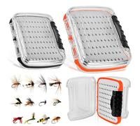 HOMURY Lot de 2 Boîtes de Pêche à la Mouche, Double Face, Boîte à Cuillères, Couvercle à Mouches, Accessoires pour Pêche à la Mouche, Spinners