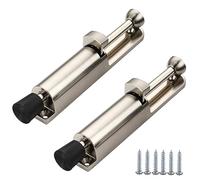 HOMURY Lot de 2 butées de porte avec commande au pied : 147 x 28 mm en alliage de zinc butée de porte à ressort avec vis, pédale en alliage de zinc, butée de porte en métal pour porte de garage,