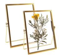 HOMURY Lot de 2 cadres photo en verre pour fleur pressée, 20 x 15 cm, debout, fleurs pressées, cadre d'exposition pour échantillons de fleurs séchées