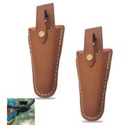 HOMURY Lot de 2 étuis en cuir pour sécateur de jardin - Porte-outils pour ceinture - Sac pour pinces, sécateurs, ciseaux ou couteau de jardin (marron)