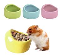 HOMURY Lot de 4 bols en céramique pour petits animaux - Gamelles anti-morsure pour hamsters et cochons d'Inde