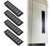 HOMURY Lot de 4 grilles d'aération en aluminium : 80 x 300 mm, grille de ventilation de porte, grille d'aération de porte, grille d'aération de salle de bain, aluminium pour cuisine, salle de bain,
