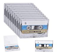 HOMURY Paquet de 10 cassettes audio vides : cassettes audio à faible bruit, cassette musicale de 60 minutes, étui à cassette en plastique transparent pour conférences, séminaires, enregistrements quot