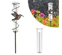 HOMURY Pluviomètre de Jardin en Verre Outil de Mesure des Précipitations Pluviomètre en Métal avec Échelle Claire pour Jardin, Pelouse, Terrasse