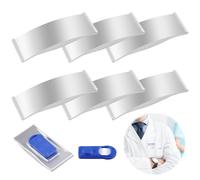 HOMURY Porte-Noms Magnétique: Lot De 6, Étiquettes Nominales Incurvées À La Mode, Magnétique Facile À Fixer, Pour Vêtements Professionnels Et Événements (75 X 32 mm - Argent)