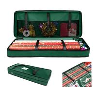 HOMURY Sac de rangement pour papier cadeau : 82 x 13 x 34 cm, organiseur, tissu Oxford 600D, charge lourde, indéchirable, rangement de rouleaux de papier cadeau (vert)