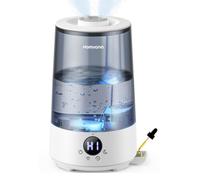 Homvana Humidificateur avec brume fraîche, nébuliseur ultrasonique, LED et diffuseur d'arômes gris - 3,6 L