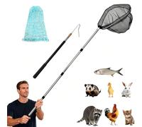 Homvik Kit de filet de pêche évolutif pour volaille, Filet pour attraper les poulets, Crochet pour pattes, Outil de capture pour poulets, canards, poissons, 145cm de longueur extensible